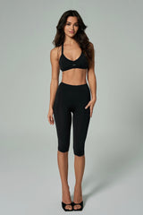 'Scarlet' Backless Halter Neck Sports Bra | Black
