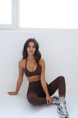 'Nicole' High Waist Leggings | Brown
