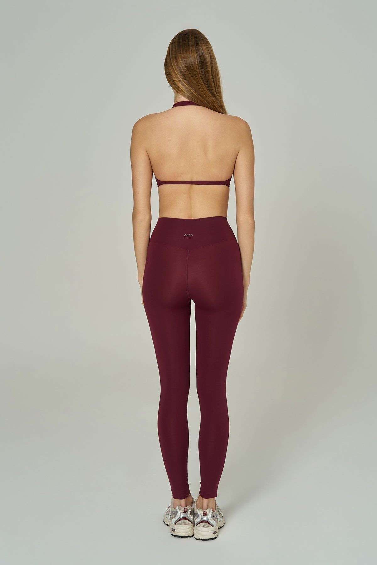 'Scarlet' Backless Halter Neck Sports Bra | Burgundy