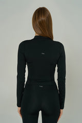 ‘Tech Contour’ Cropped Running Jacket | Black