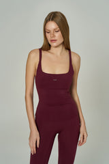 'Timeless' Scoop Neck Tank Top | Burgundy