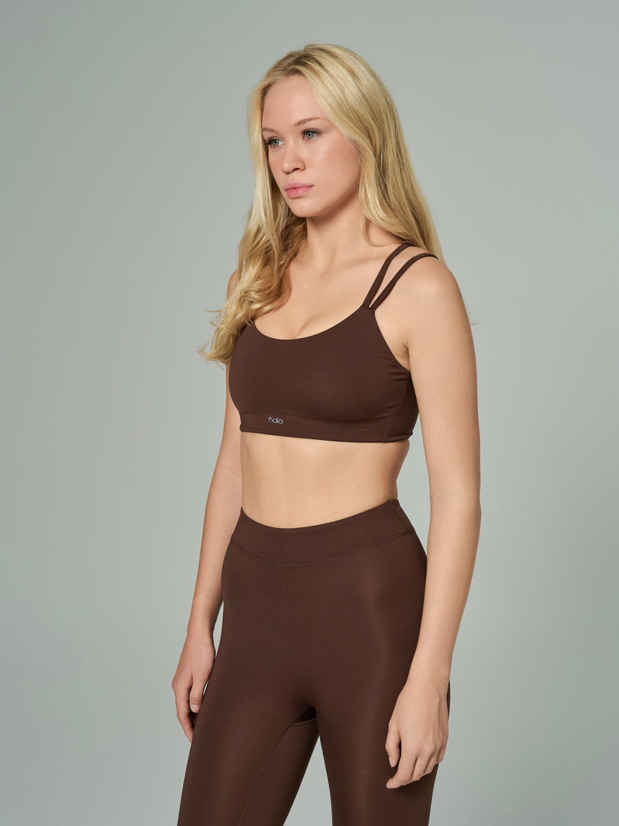'Jennifer' Strappy Sports Bra | Brown