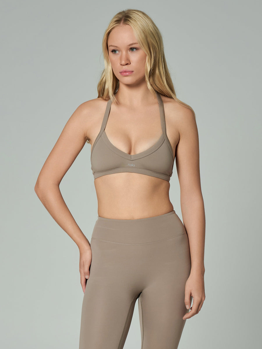 'Scarlet' Backless Halter Neck Sports Bra | Mink