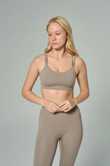 'Jennifer' Strappy Sports Bra | Mink