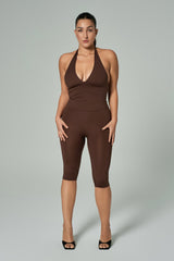 'Audrey' High Waist Capri | Brown
