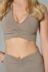 'Monica' Ruched Sports Bra | Mink