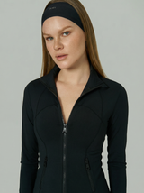 ‘Tech Contour’ Cropped Running Jacket | Black